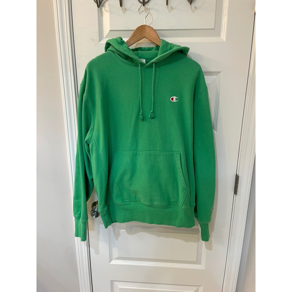Champion Reverse Weave Hoodie Kelly Green Mens Large Sweatshirt S2974
